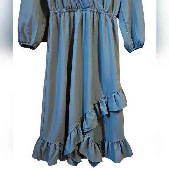 Laundry by Shelli Segal Faux Wrap Ruffled Hem Midi Dress 6 - Picture 4 of 9